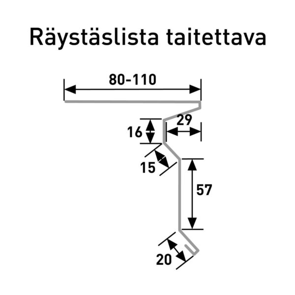 Taivutettava räystäslista 2